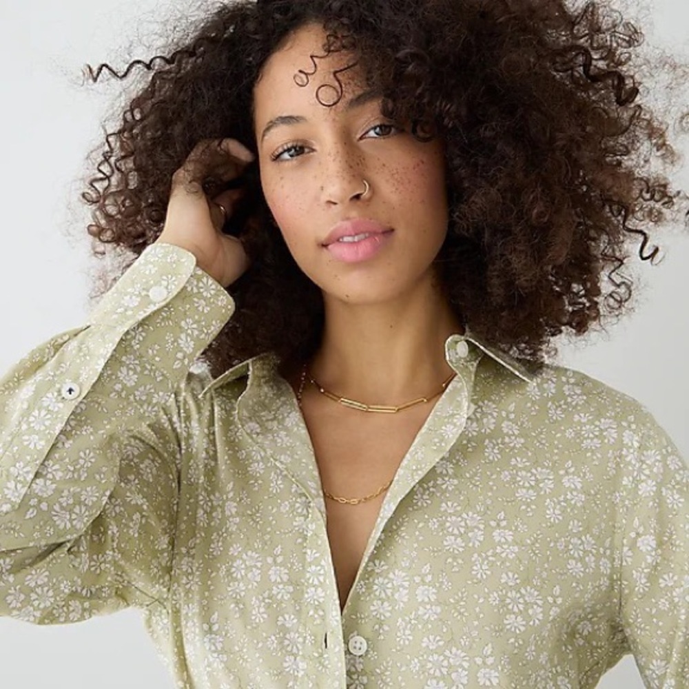 NWT JCrew Slim-fit shirt in Liberty Capel floral organic cotton